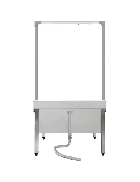 Commercial Stainless Steel Mop Sink with High Rack &amp 2-in-1 Mop Holder 800x600x550mm | Stalwart DA-SMSJYHR8060