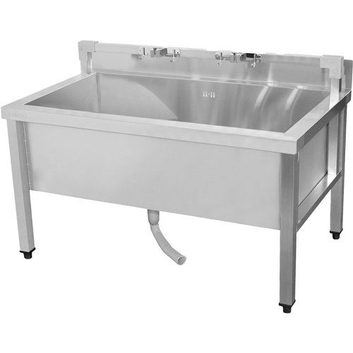 Commercial Stainless Steel Mop Sink with Low Rack &amp 2-in-1 Mop Holder 1000x600x550mm | Stalwart DA-SMSJYLR10060