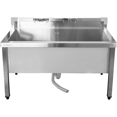 Commercial Stainless Steel Mop Sink with Low Rack &amp 2-in-1 Mop Holder 1000x600x550mm | Stalwart DA-SMSJYLR10060
