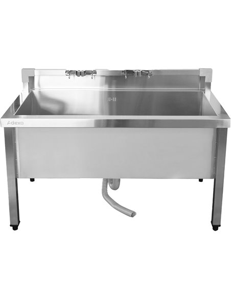 Commercial Stainless Steel Mop Sink with Low Rack &amp 2-in-1 Mop Holder 1000x600x550mm | Stalwart DA-SMSJYLR10060
