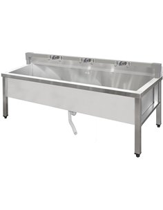 Commercial Stainless Steel Mop Sink with Low Rack &amp 2-in-1 Mop Holder 1500x600x550mm | Stalwart DA-SMSJYLR15060
