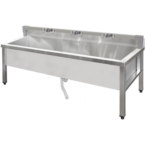 Commercial Stainless Steel Mop Sink with Low Rack &amp 2-in-1 Mop Holder 1500x600x550mm | Stalwart DA-SMSJYLR15060