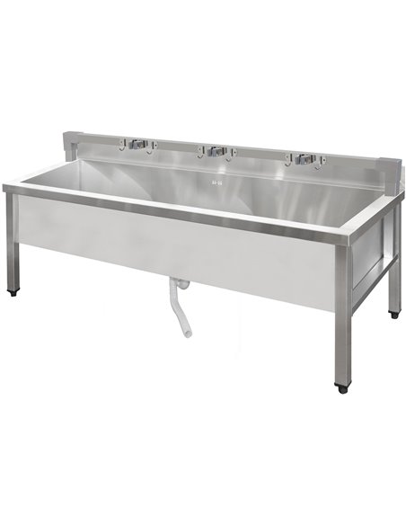 Commercial Stainless Steel Mop Sink with Low Rack &amp 2-in-1 Mop Holder 1500x600x550mm | Stalwart DA-SMSJYLR15060