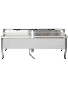Commercial Stainless Steel Mop Sink with Low Rack &amp 2-in-1 Mop Holder 1500x600x550mm | Stalwart DA-SMSJYLR15060 2