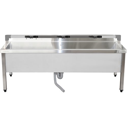 Commercial Stainless Steel Mop Sink with Low Rack &amp 2-in-1 Mop Holder 1500x600x550mm | Stalwart DA-SMSJYLR15060