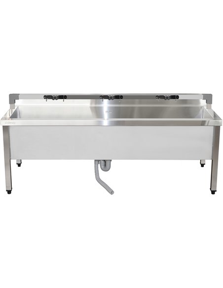 Commercial Stainless Steel Mop Sink with Low Rack &amp 2-in-1 Mop Holder 1500x600x550mm | Stalwart DA-SMSJYLR15060
