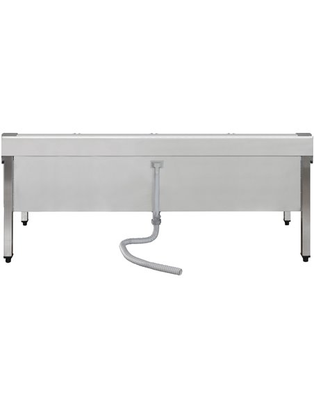 Commercial Stainless Steel Mop Sink with Low Rack &amp 2-in-1 Mop Holder 1500x600x550mm | Stalwart DA-SMSJYLR15060