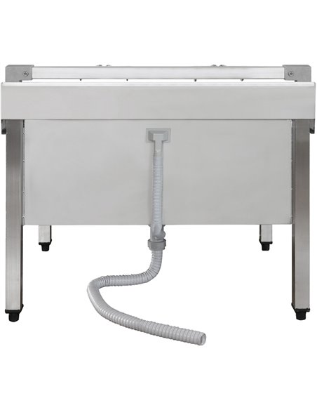 Commercial Stainless Steel Mop Sink with Low Rack &amp 2-in-1 Mop Holder 800x600x550mm | Stalwart DA-SMSJYLR8060