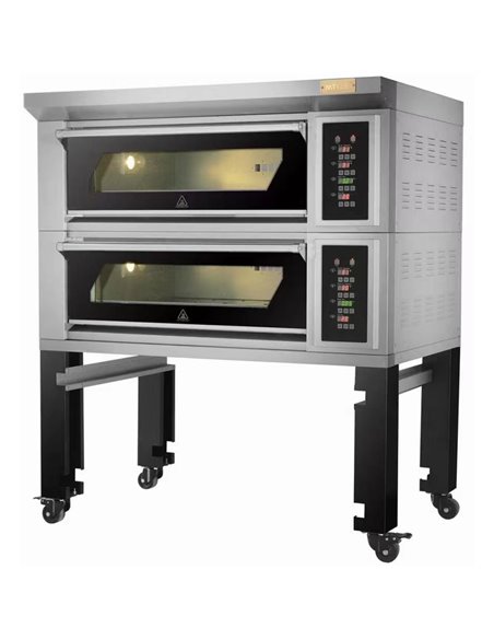 Bakery oven Electric 2 chambers 4 x 400x600mm trays 400°C Digital controls 13.2kW 380V | Stalwart DA-HTD40KI