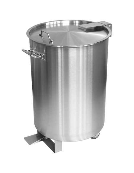 Professional Stainless Steel Pedal Waste Bin With Lid &amp Wheels 55 Litres | Stalwart DA-SDCP55