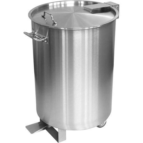 Professional Stainless Steel Pedal Waste Bin With Lid &amp Wheels 75 Litres | Stalwart DA-SDCP75