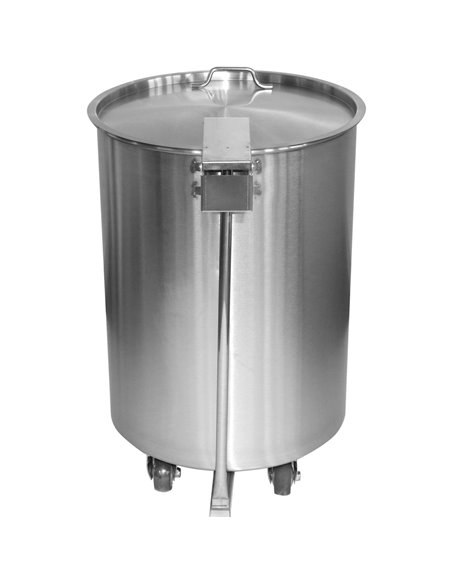 Professional Stainless Steel Pedal Waste Bin With Lid &amp Wheels 100 Litres | Stalwart DA-SDCP95