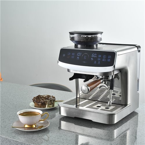 Commercial Semi-Automatic Coffee Machine with Grinder &amp Touchscreen | Stalwart DA-BDCM602