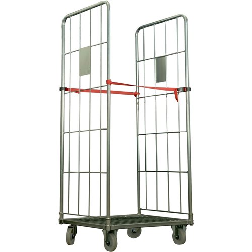Commercial 2-Sided Roll Cage Trolley Zinc-Plated Steel 300kg Capacity 800x800x1800mm | Stalwart DA-BHK109