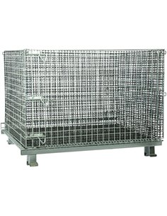 Commercial Heavy Duty Wire Mesh Stillage Collapsible &amp Stackable Zinc-Plated Steel 500kg Capacity 1200x1000x890mm | Stalwart 