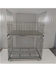 Commercial Heavy Duty Wire Mesh Stillage Collapsible &amp Stackable Zinc-Plated Steel 500kg Capacity 1200x1000x890mm | Stalwart  2