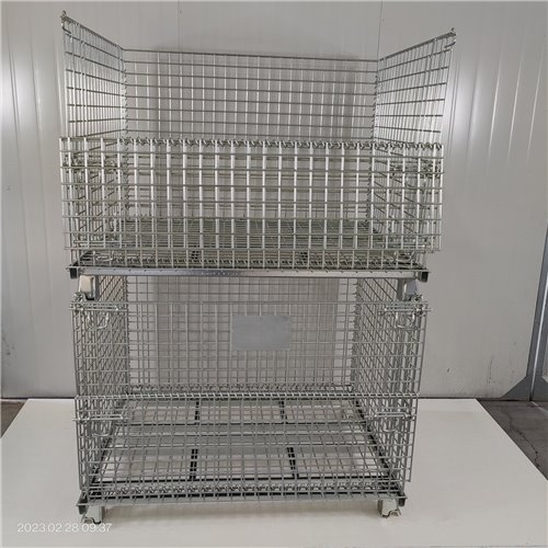 Commercial Heavy Duty Wire Mesh Stillage Collapsible &amp Stackable Zinc-Plated Steel 500kg Capacity 1200x1000x890mm | Stalwart 