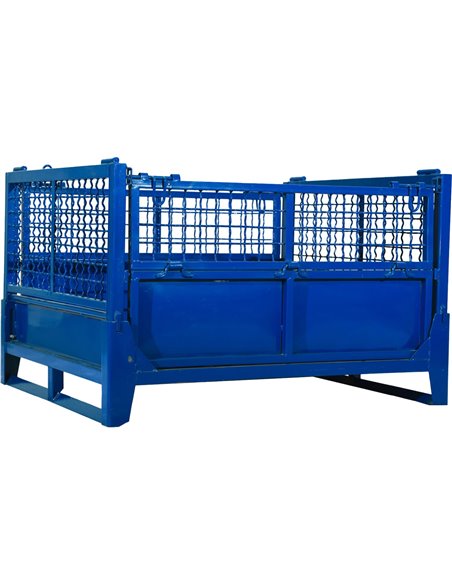 Commercial Heavy Duty Folding Pallet Cage Stillage Collapsible &amp Stackable Powsered Coated Steel 1200x1000x750mm | Stalwart D