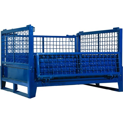 Commercial Heavy Duty Folding Pallet Cage Stillage Collapsible &amp Stackable Powsered Coated Steel 1200x1000x750mm | Stalwart D