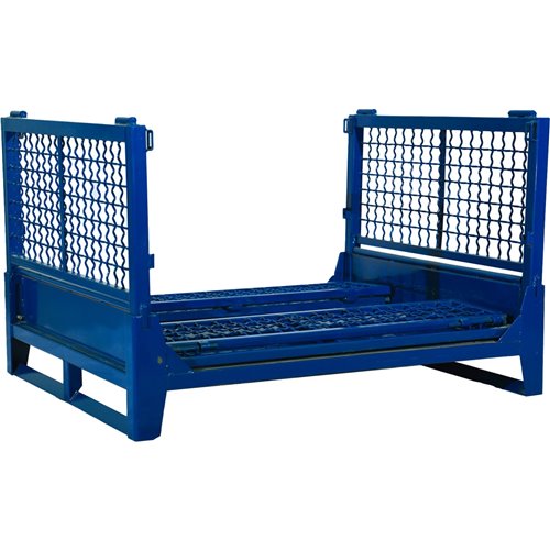 Commercial Heavy Duty Folding Pallet Cage Stillage Collapsible &amp Stackable Powsered Coated Steel 1200x1000x750mm | Stalwart D