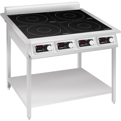 Commercial 4-Zone Induction Hob with Undershelf 4 x 3500W 790x700x911mm | Stalwart DA-EW350C4