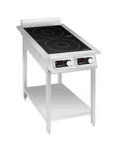 Commercial Double Induction Hob with Undershelf 2 x 3500W 432x700x911mm | Stalwart DA-EW350C2