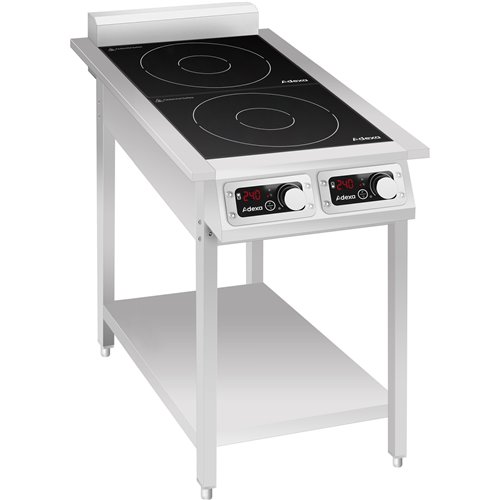 Commercial Double Induction Hob with Undershelf 2 x 3500W 432x700x911mm | Stalwart DA-EW350C2
