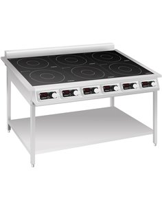 Commercial 6-Zone Induction Hob with Undershelf 6 x 3500W 1153x700x911mm | Stalwart DA-EW350H6