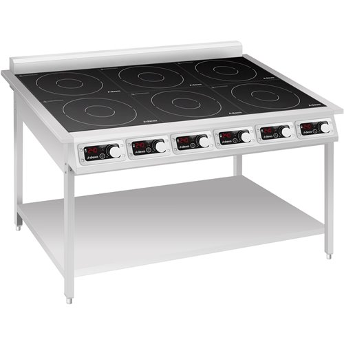 Commercial 6-Zone Induction Hob with Undershelf 6 x 3500W 1153x700x911mm | Stalwart DA-EW350H6 Commercial 6-Zone Induction Hob with Undershelf 6 x 3500W 1153x700x911mm | Stalwart DA-EW350H6