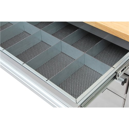 Heavy Duty Steel Rolling Tool Chest with Wooden Worktop 6 Drawers 1 Double-Door Side Cabinet 1674x489x907mm Stainless Steel | St