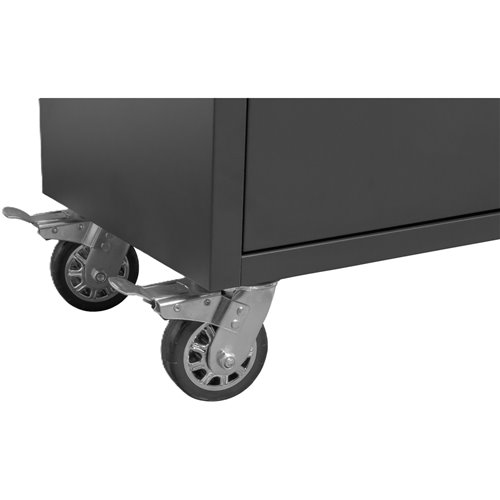 Heavy Duty Steel Rolling Tool Chest with Wooden Worktop 15 Drawers 1978x485x908mm Black | Stalwart DA-722038ABLACK