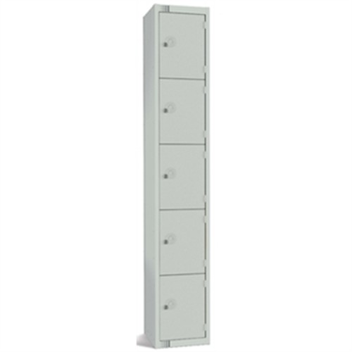 Five Door Locker with Sloping Top Blue Camlock