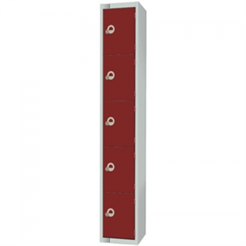 Five Door Locker with Sloping Top Blue Door Padlock