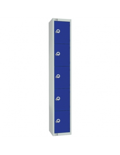 Five Door Locker with Sloping Top Red Door Camlock