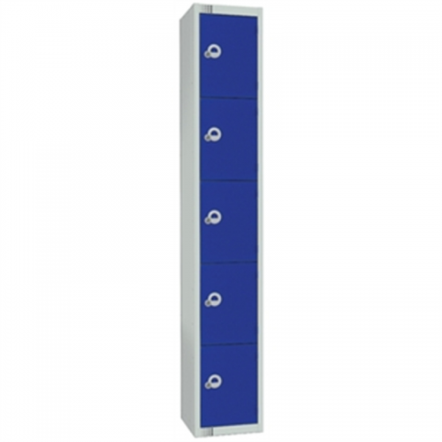 Five Door Locker with Sloping Top Red Door Camlock