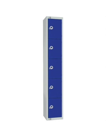 Five Door Locker with Sloping Top Red Door Camlock