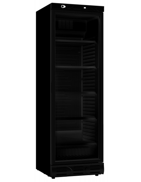 REFRIGERATOR 1 GLASS DOOR 382L BLACK WITHOUT LIGHT BOX