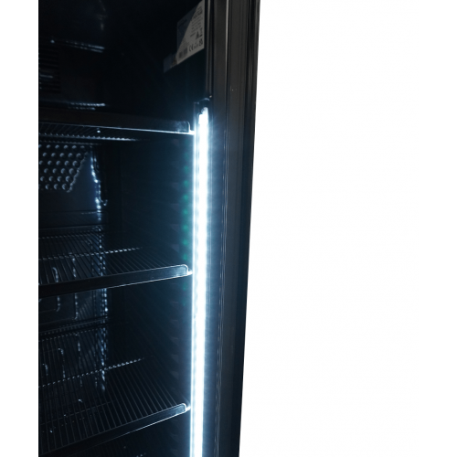 REFRIGERATOR 1 GLASS DOOR 382L BLACK WITHOUT LIGHT BOX