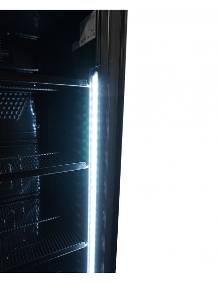 REFRIGERATOR 1 GLASS DOOR 382L BLACK WITHOUT LIGHT BOX