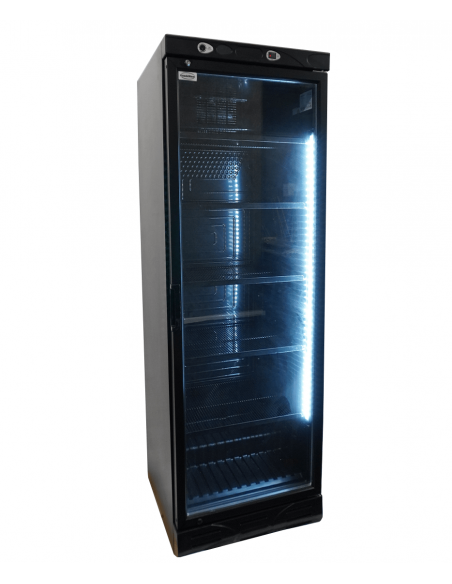 REFRIGERATOR 1 GLASS DOOR 382L BLACK WITHOUT LIGHT BOX