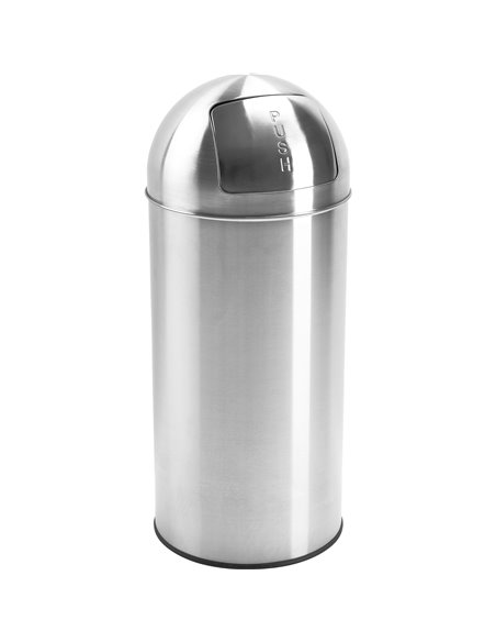 Commercial Push Lid Waste Bin 50 Litres Satin | Stalwart DA-JY930050LSATIN