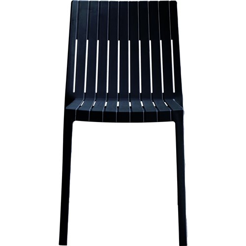 Bistro Dining Chair Slatted Back Polypropylene Indoors &amp Outdoors 400x420x800mm Black | Stalwart DA-P184BLACK