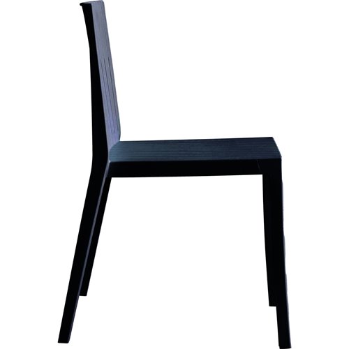 Bistro Dining Chair Slatted Back Polypropylene Indoors &amp Outdoors 400x420x800mm Black | Stalwart DA-P184BLACK