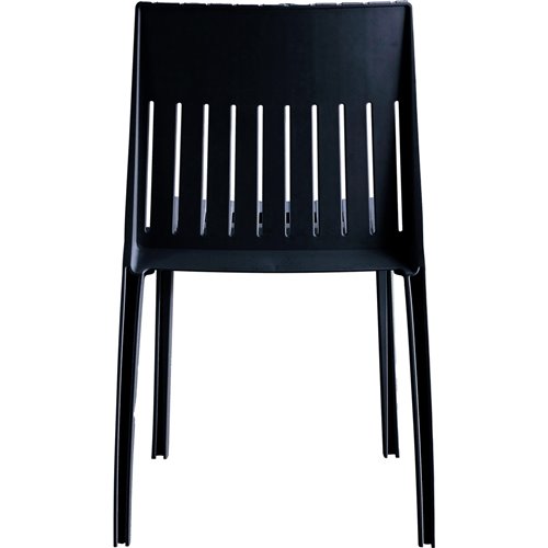 Bistro Dining Chair Slatted Back Polypropylene Indoors &amp Outdoors 400x420x800mm Black | Stalwart DA-P184BLACK