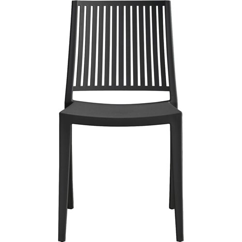 Bistro Dining Chair Vertical Slat Backrest Polypropylene Indoors &amp Outdoors 420x400x810mm Black | Stalwart DA-P190BLACK