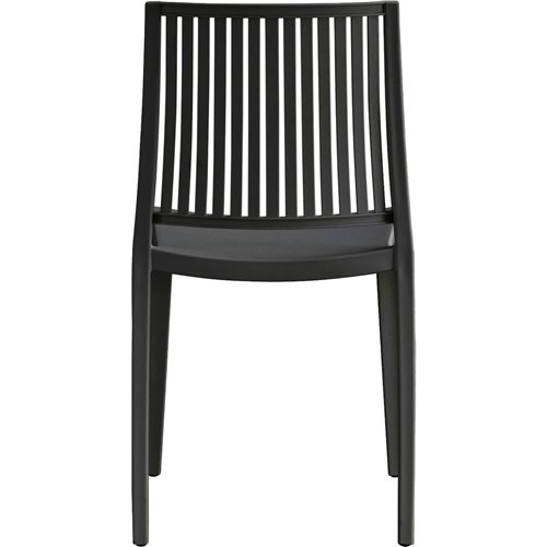 Bistro Dining Chair Vertical Slat Backrest Polypropylene Indoors &amp Outdoors 420x400x810mm Black | Stalwart DA-P190BLACK