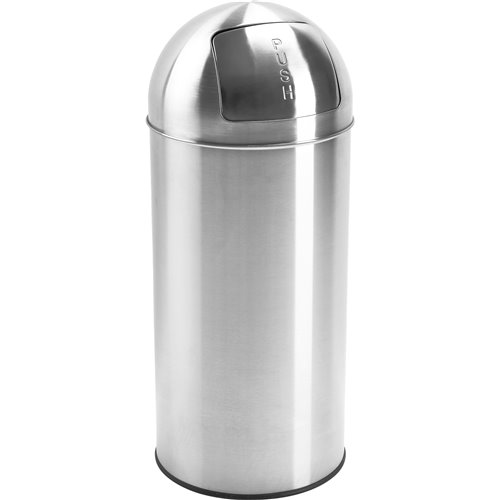 Commercial Push Lid Waste Bin 70 Litres Satin | Stalwart DA-JY930070LSATIN