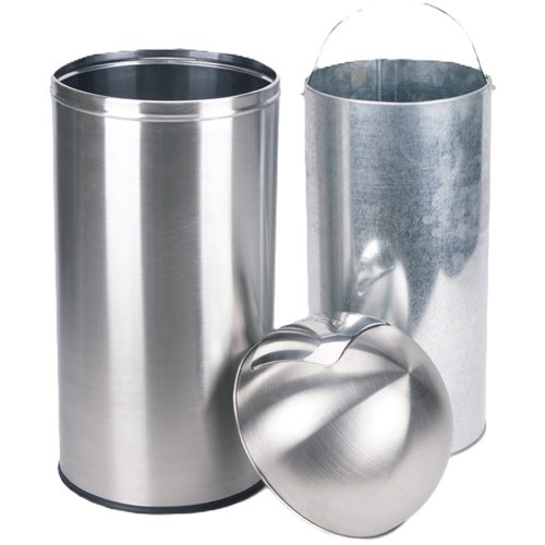 Commercial Push Lid Waste Bin 70 Litres Satin | Stalwart DA-JY930070LSATIN