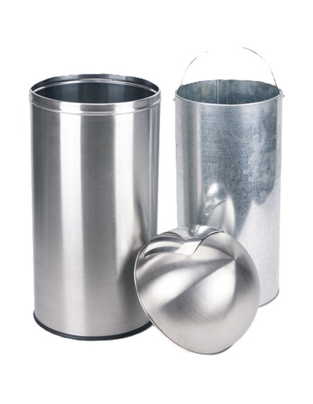 Commercial Push Lid Waste Bin 70 Litres Satin | Stalwart DA-JY930070LSATIN