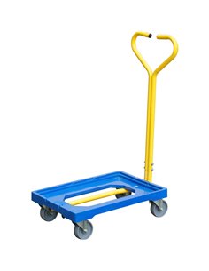 Plastic Dolly Trolley with Swivel Castors &amp Removable Handle for Small Crates 610x410mm Max Size | Stalwart DA-PCD6040C